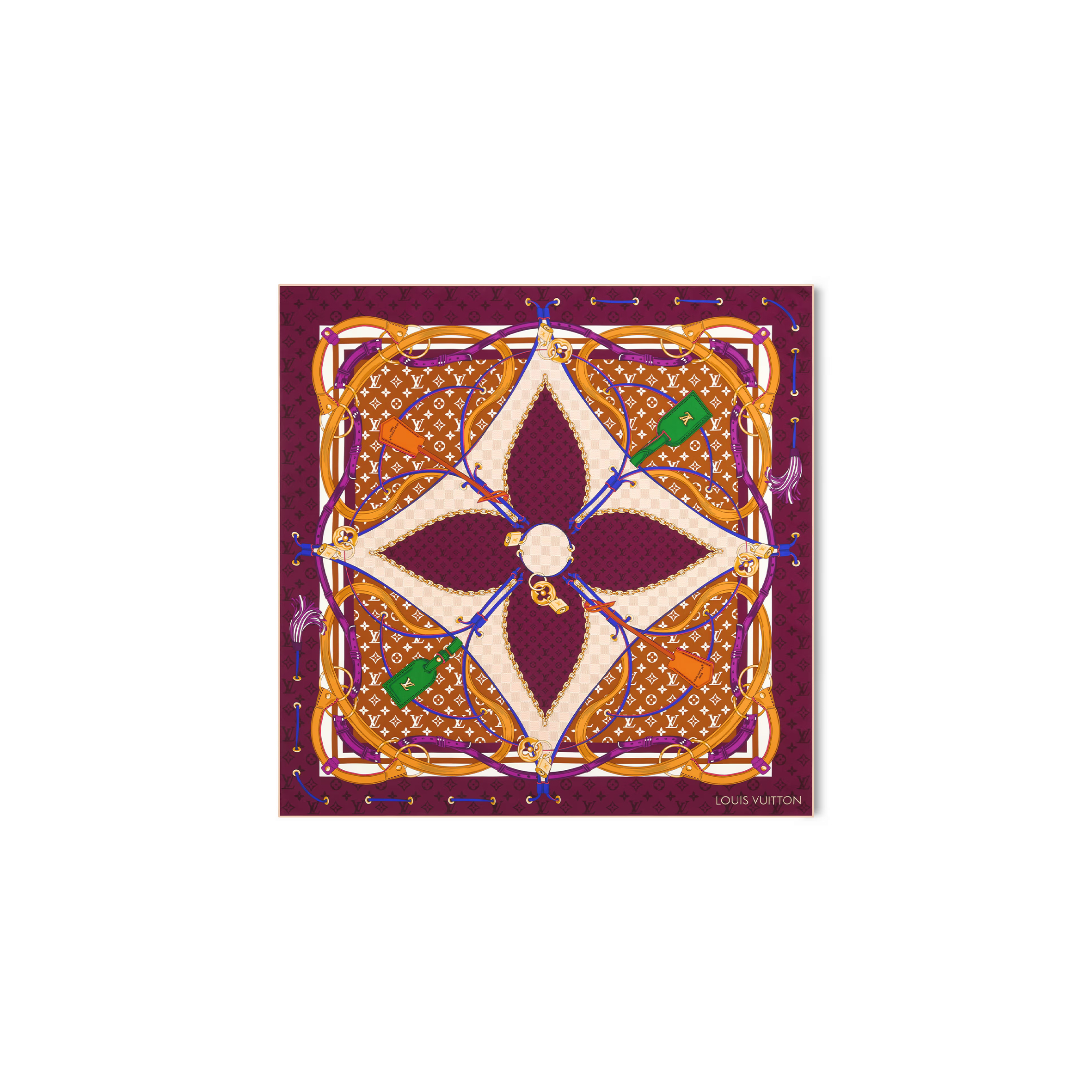 LOUIS VUITTON FLOWER AND STRAPS SQUARE 90 M97470 (90*90cm)